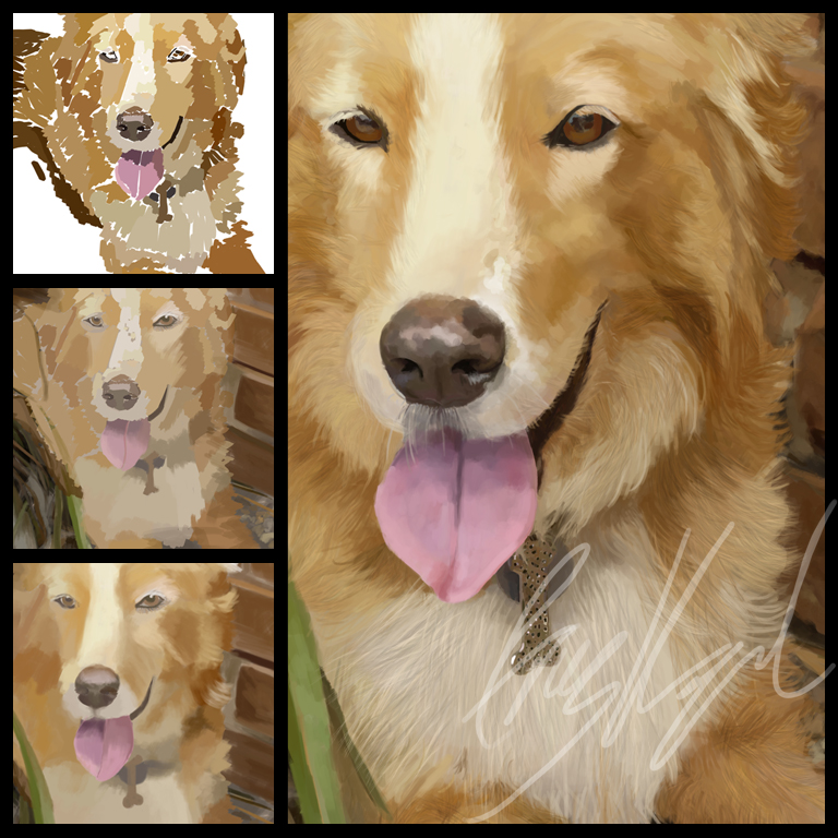 Digital Painted Pet Portraits from Photos